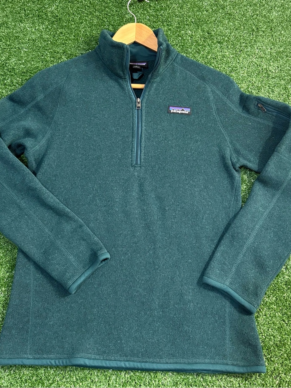 Patagonia Womens Better Sweater 1/4 Zip Fleece Outdoor Pine Green Small